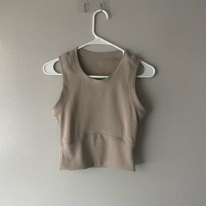 MOVE THEOLOGY Size Small Tan Sleeveless Workout Top